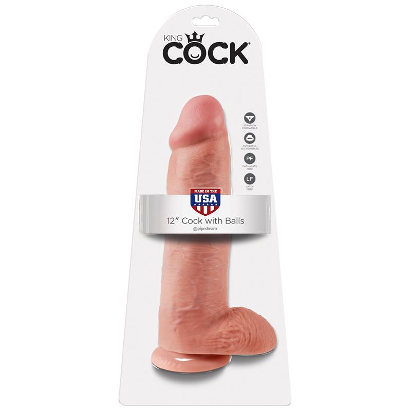 King Cock Pene con Testículos de 12 - Color Natural - Imagen 4