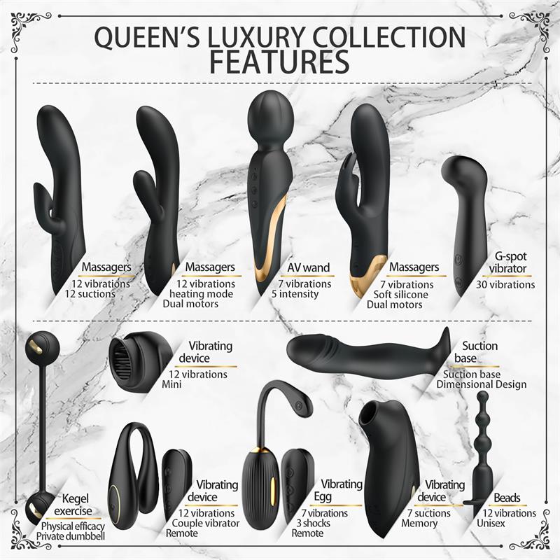 Luxury Set Queens 12 Juguetes Negro y Oro 18k - Imagen 18