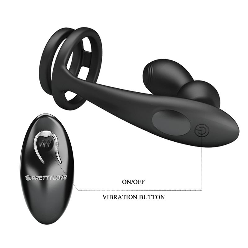 Marshall Plug Anal con Vibración y Anillo para el Pene y Testículos - Imagen 4