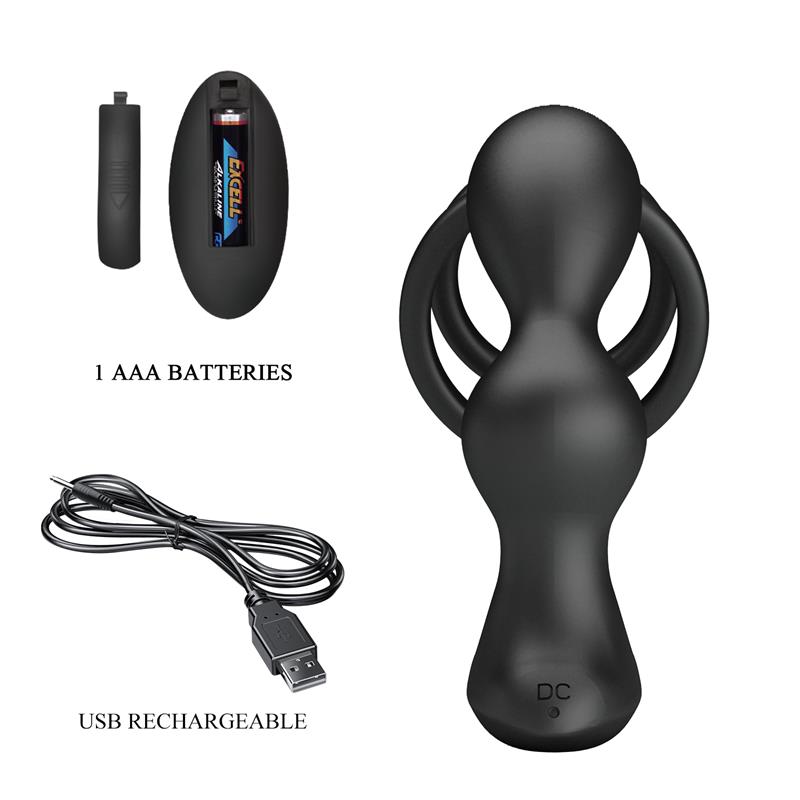 Marshall Plug Anal con Vibración y Anillo para el Pene y Testículos - Imagen 10