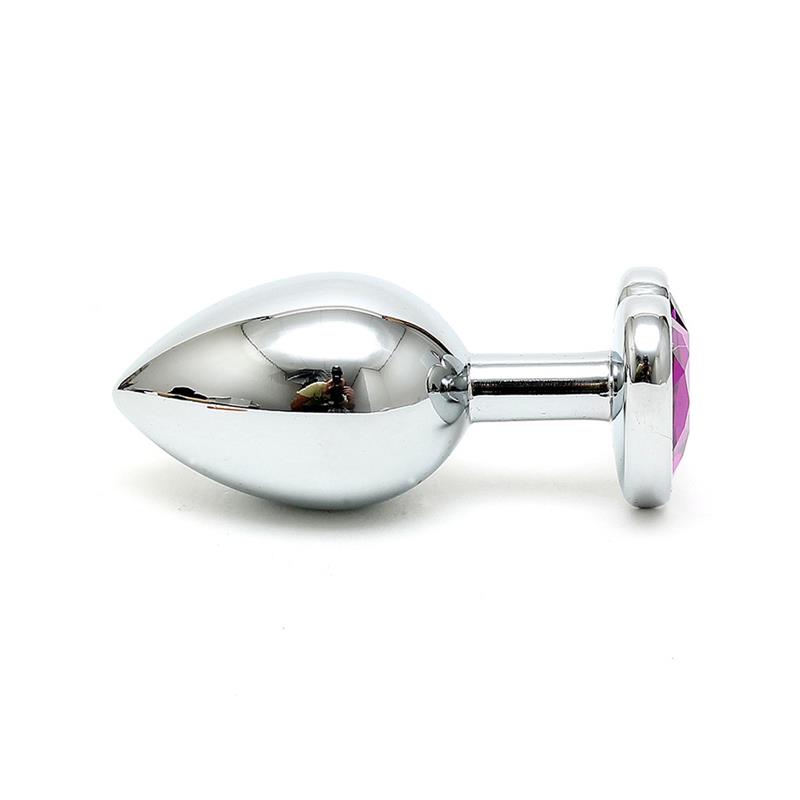 Plug Anal Acero Inox Cristal Corazón Púrpura - Imagen 3