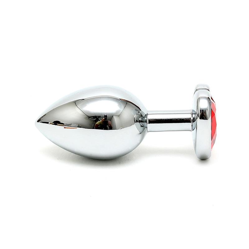 Plug Anal Acero Inox Cristal Corazón Rojo - Imagen 3