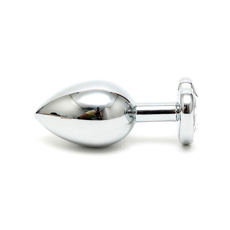 Plug Anal Acero Inox Cristal Corazón Transparente - Imagen 3