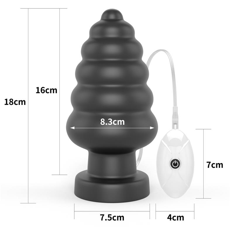 Plug Anal con Vibración King Sized 7 Negro - Imagen 10