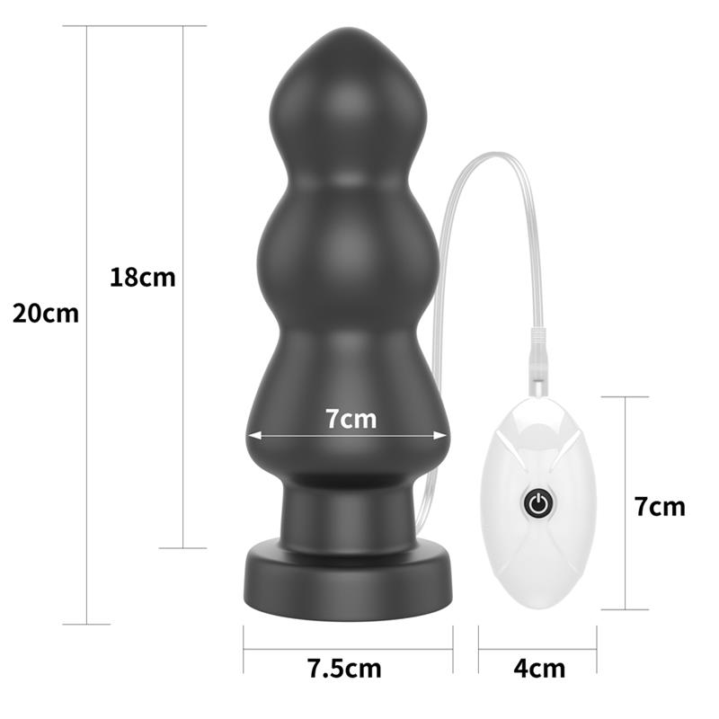 Plug Anal con Vibración King Sized 7.8 Negro - Imagen 7