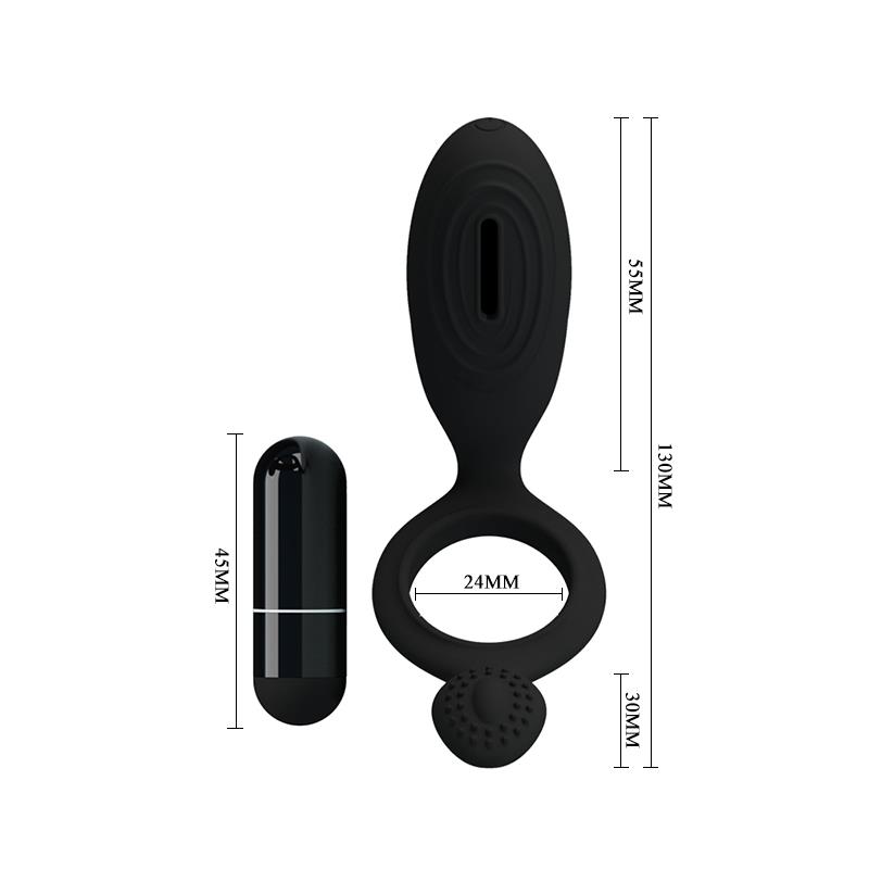 Pretty Love Anillo Vibrador Ethel Color Negro - Imagen 7
