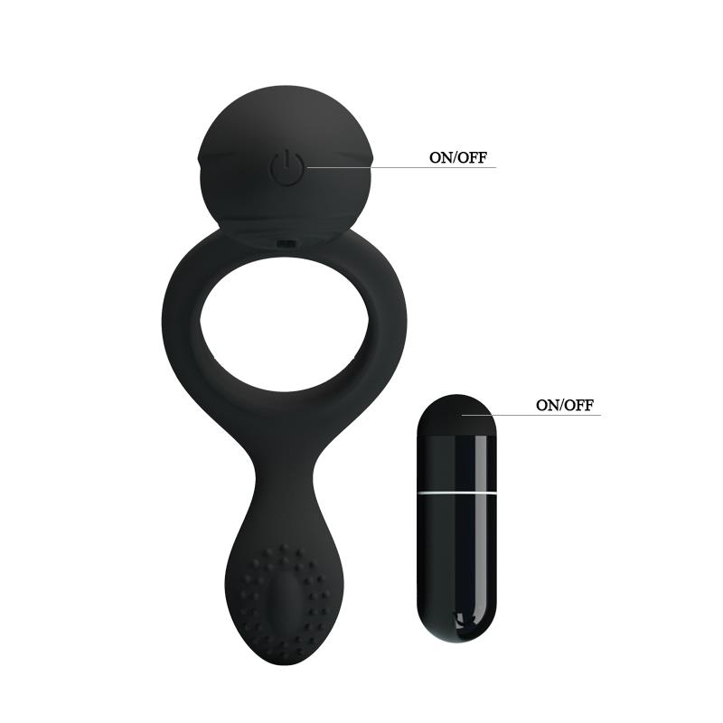 Pretty Love Anillo Vibrador Ethel Color Negro - Imagen 9
