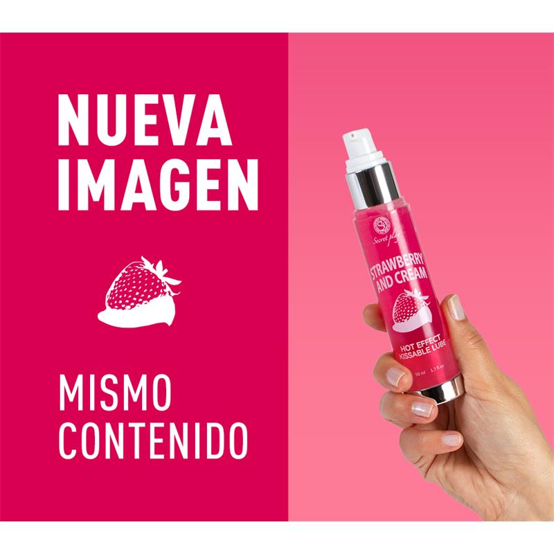 Lubricante Efecto Calor Fresas con Nata 50 ml - Imagen 3