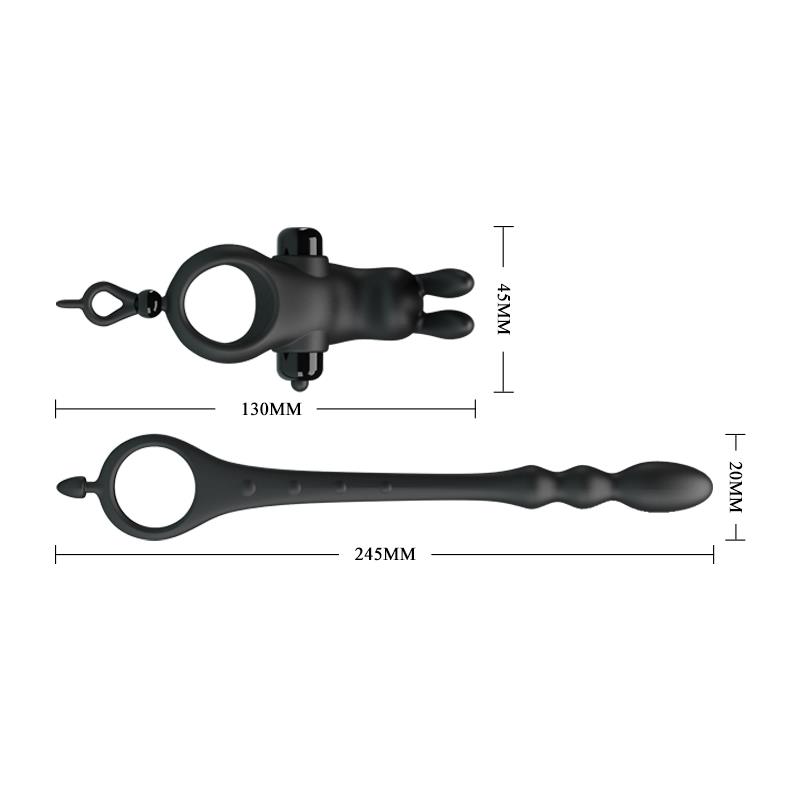 Anillo Vibrador con Cadena Anal Desmontable - Imagen 6