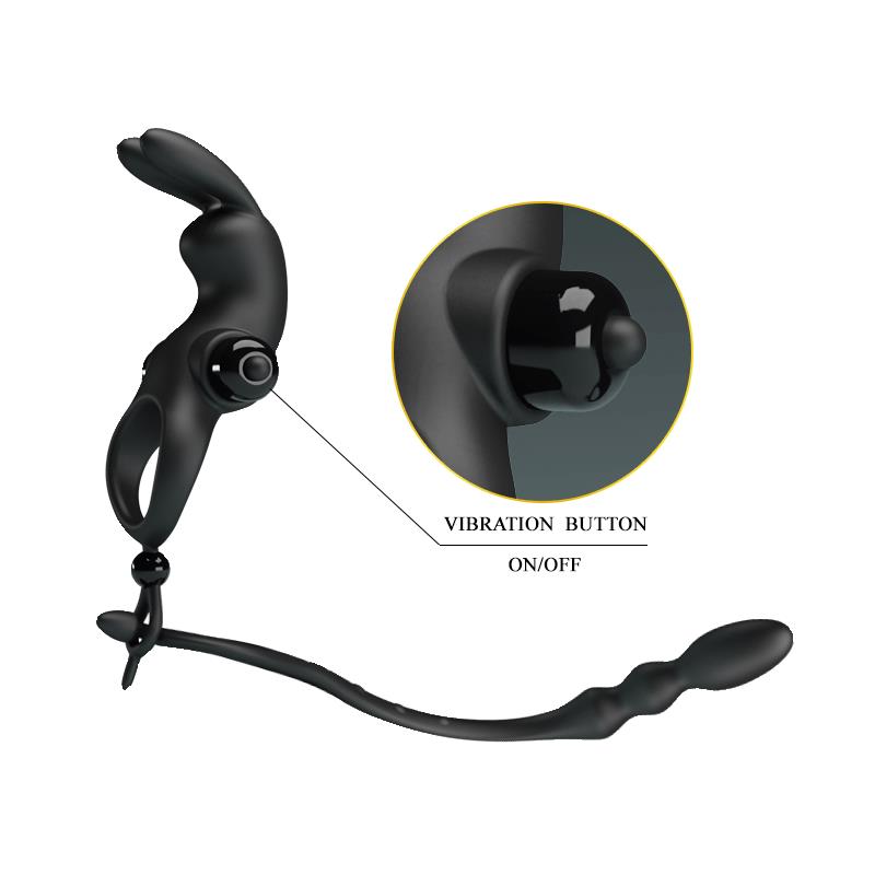 Anillo Vibrador con Cadena Anal Desmontable - Imagen 10