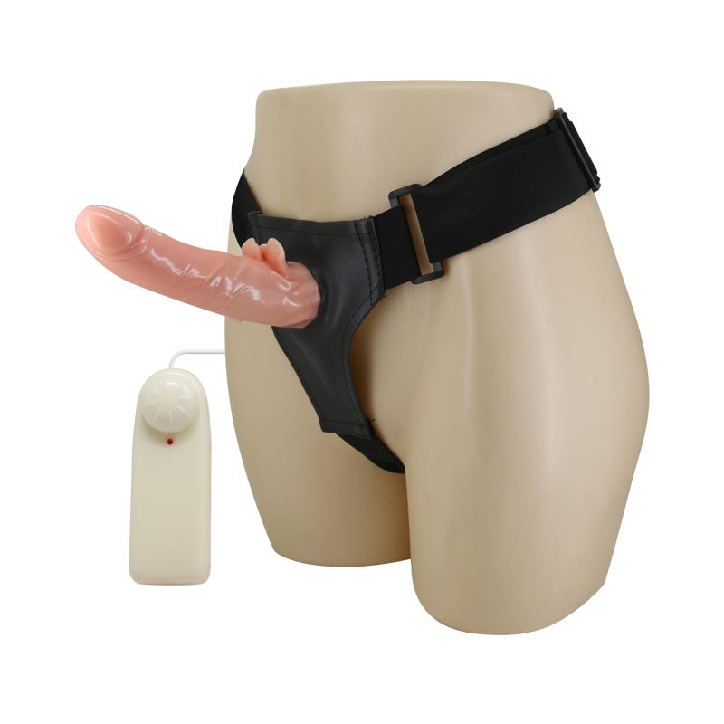 Baile Arnés con Dildo y Control Remoto 18 cm