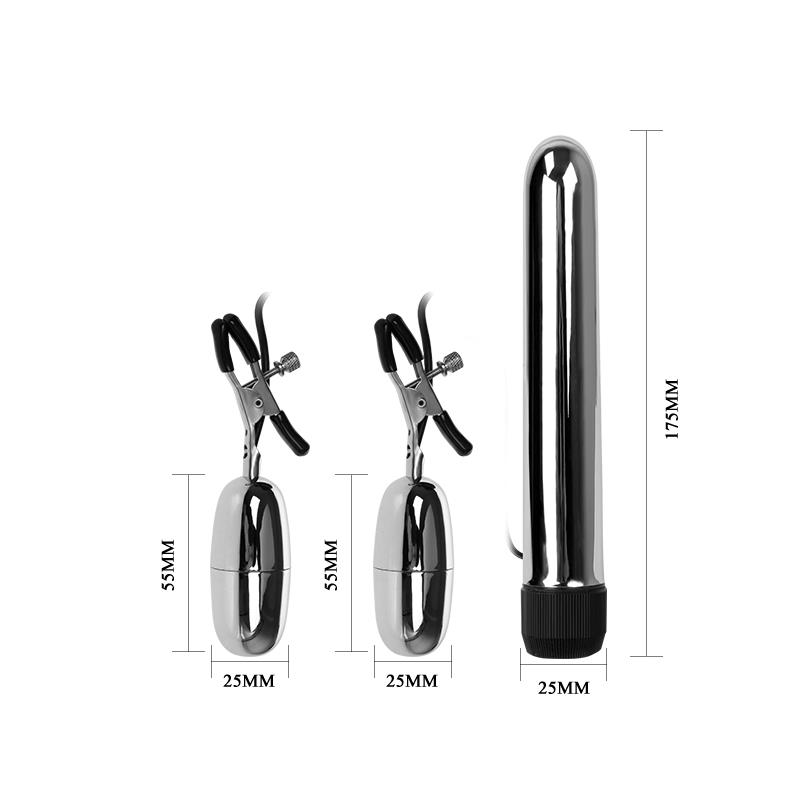 Baile Set Bala Vibrador y Pinzas para Pezones con Vibración Turbo - Imagen 2