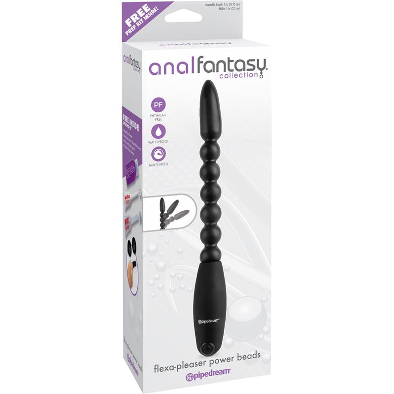 Bolas Anales con Vibración Flexa Pleaser Negro - Imagen 4