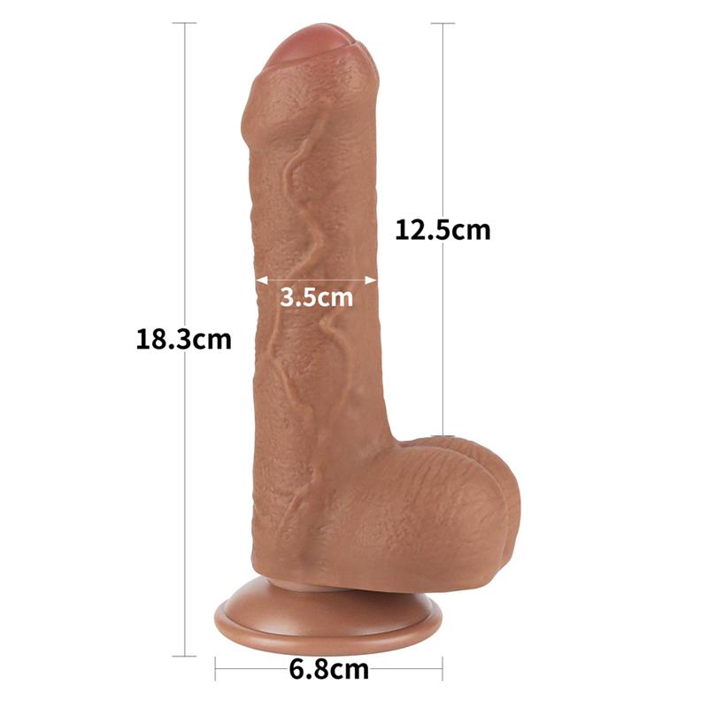 Dildo con Piel Retractil 7 Bronceado - Imagen 11