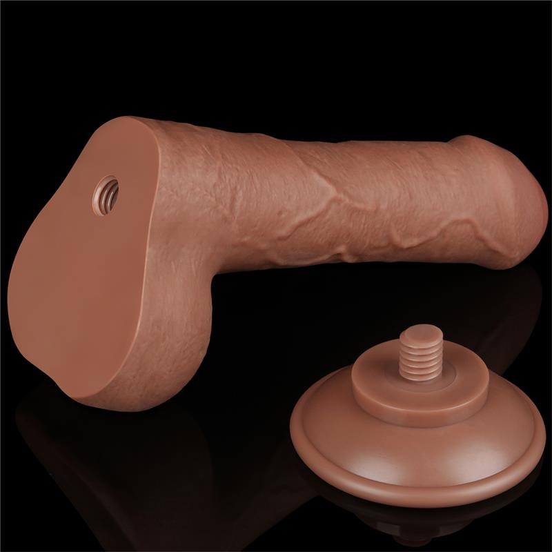 Dildo con Piel Retractil 7 Bronceado - Imagen 3