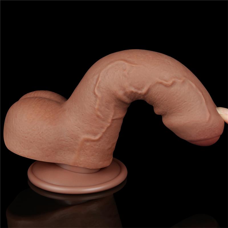 Dildo con Piel Retractil 7 Bronceado - Imagen 5