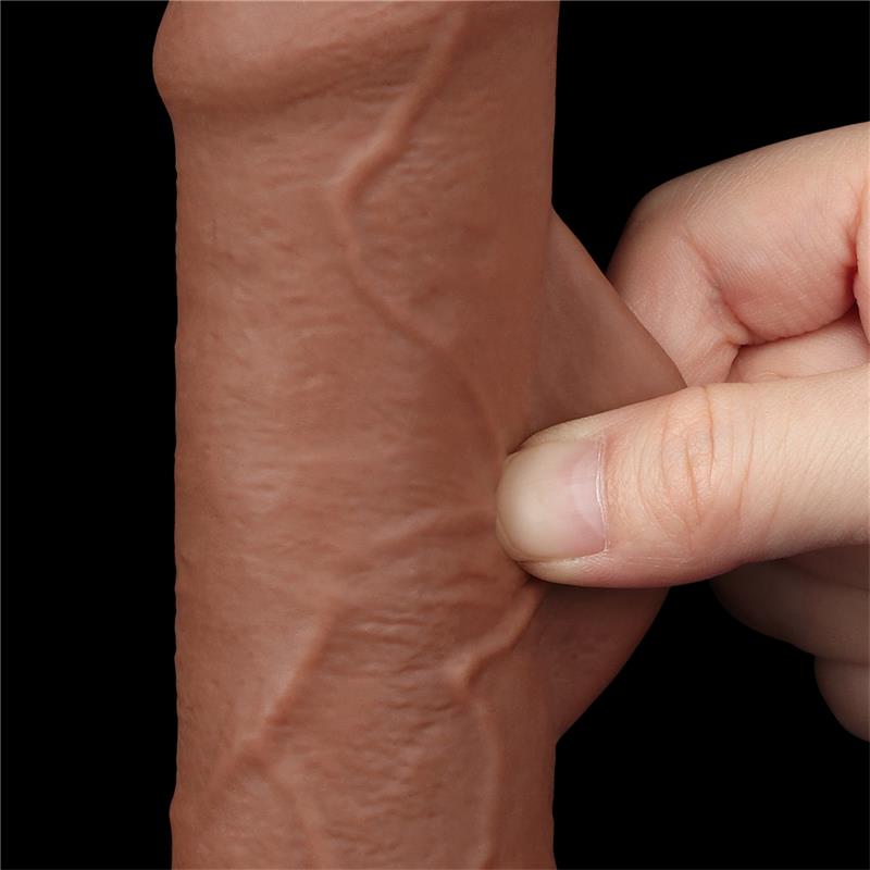 Dildo con Piel Retractil 7 Bronceado - Imagen 6