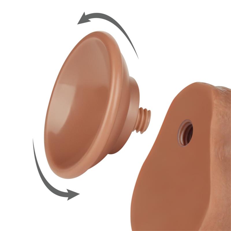 Dildo con Piel Retractil 7 Bronceado - Imagen 9