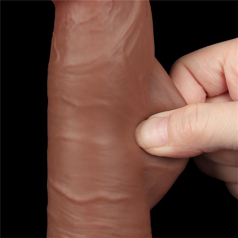 Dildo con Piel Retractil 8 Bronceado - Imagen 6