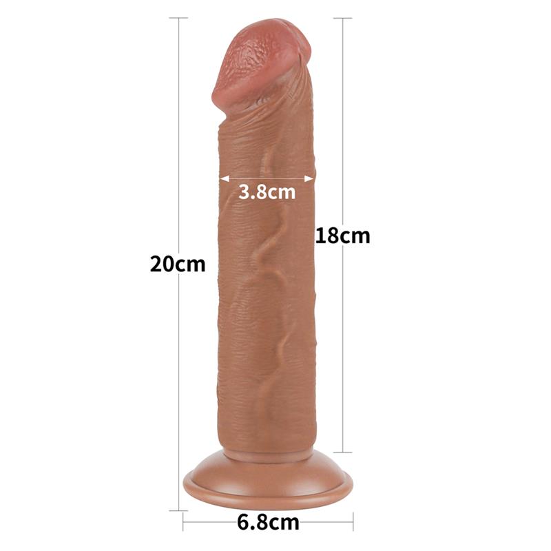 Dildo con Piel Retractil 8 Bronceado - Imagen 3