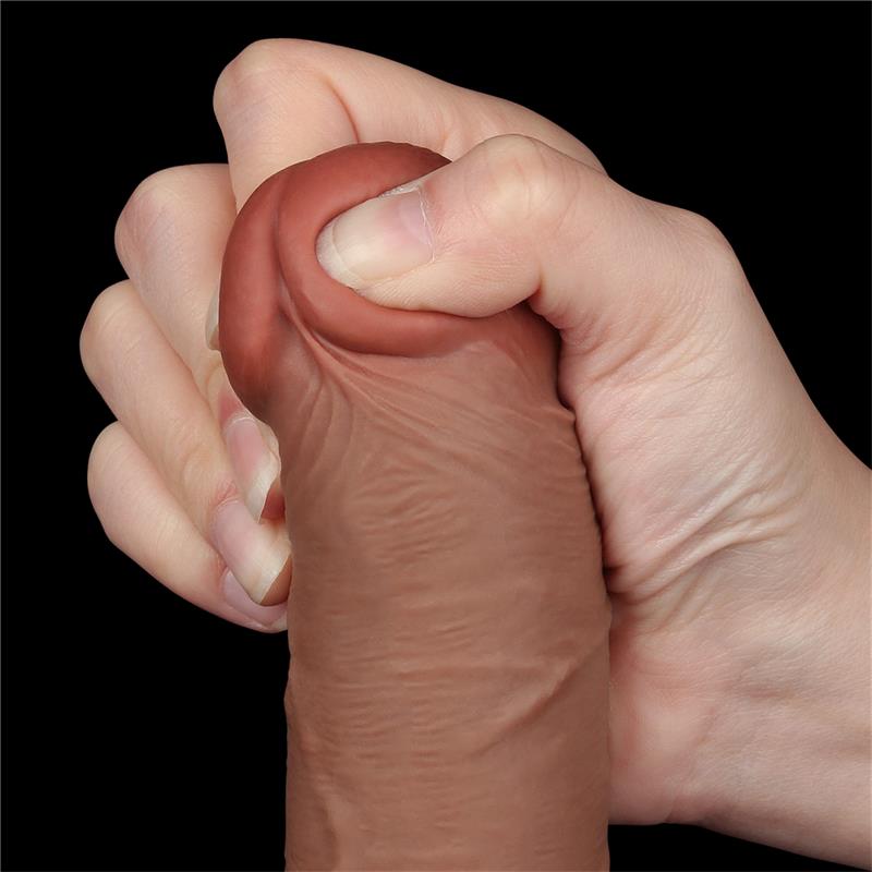 Dildo con Piel Retractil 8 Bronceado - Imagen 4