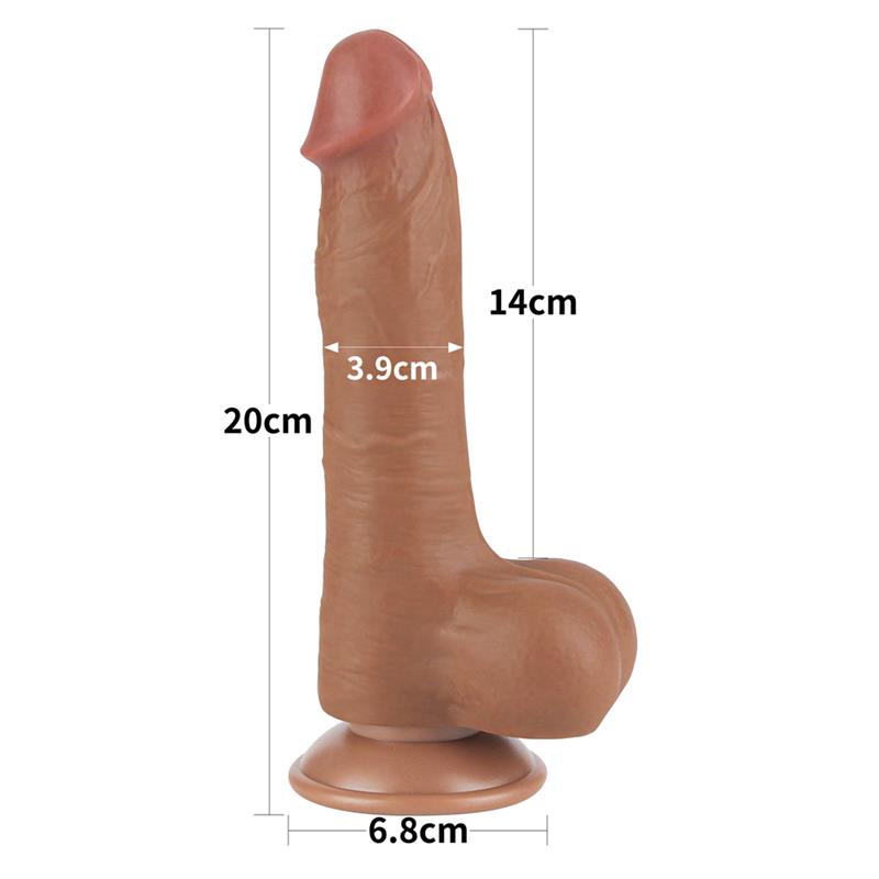 Dildo con Piel Retractil 8 Bronceado - Imagen 3