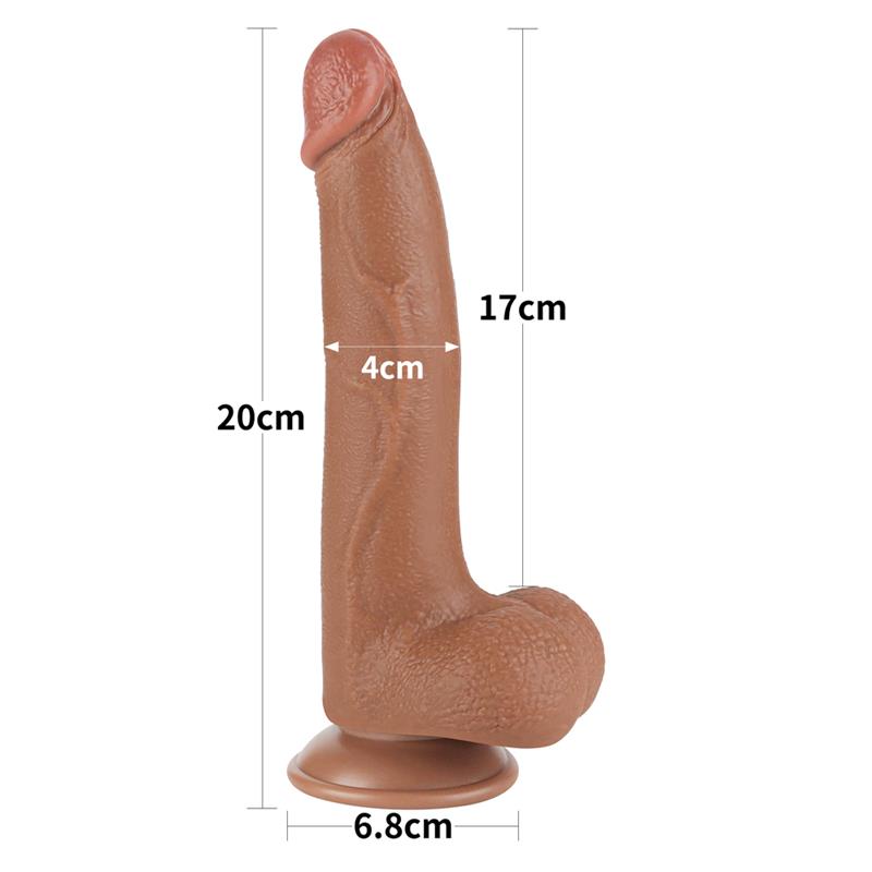 Dildo con Piel Retractil 8.5 Bronceado - Imagen 11