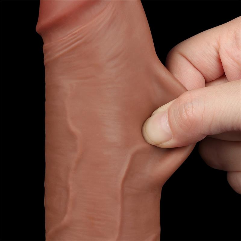 Dildo con Piel Retractil 8.5 Bronceado - Imagen 2