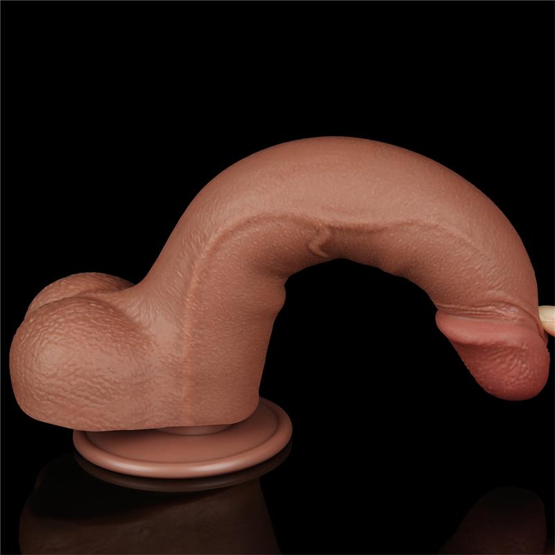 Dildo con Piel Retractil 8.5 Bronceado - Imagen 3