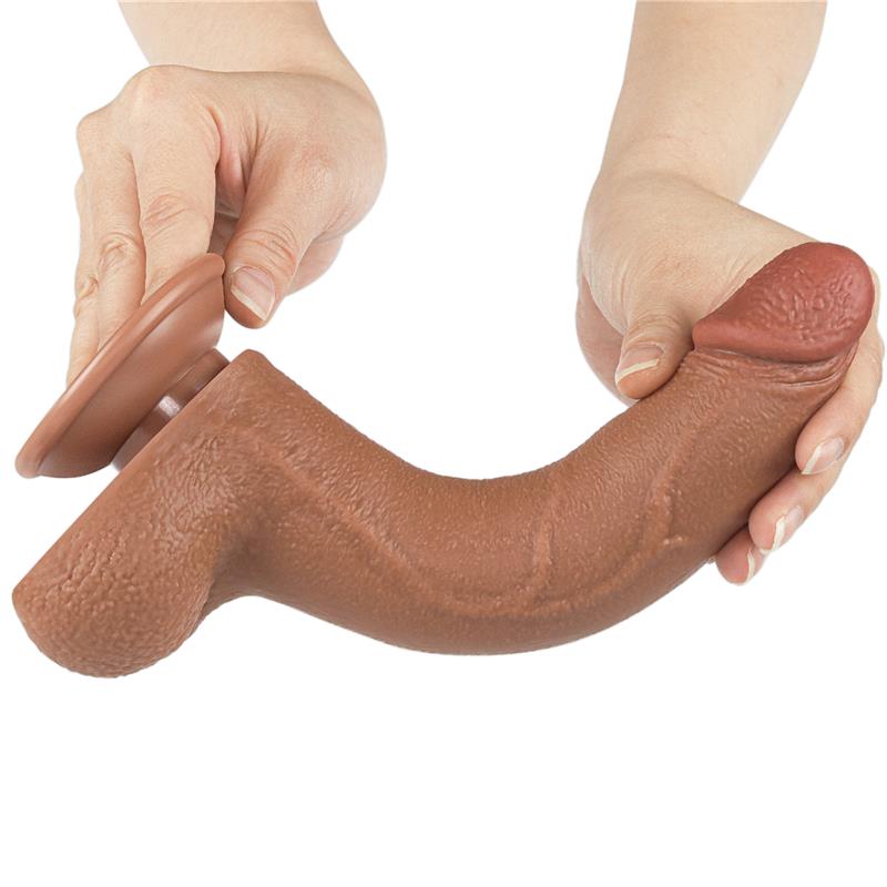 Dildo con Piel Retractil 8.5 Bronceado - Imagen 5
