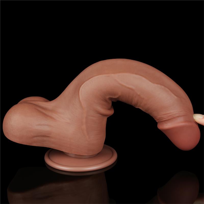 Dildo con Piel Retractil 8.5 Bronceado - Imagen 4