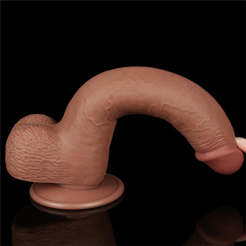 Dildo con Piel Retractil 9 Bronceado - Imagen 6