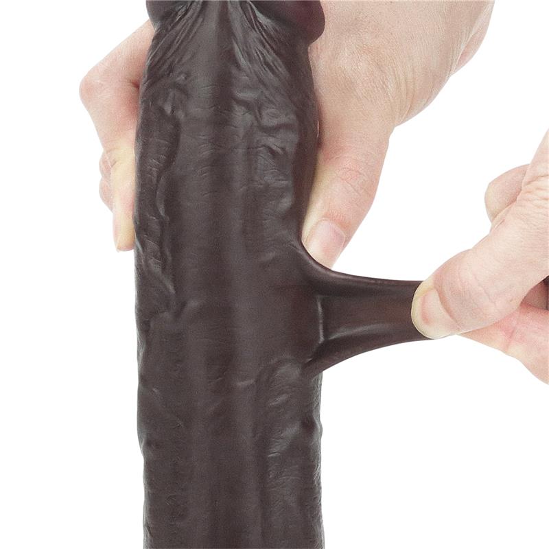 Dildo con Piel Retractil 9 Negro - Imagen 7