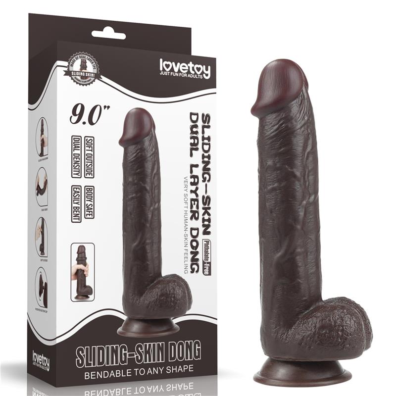 Dildo con Piel Retractil 9 Negro - Imagen 15
