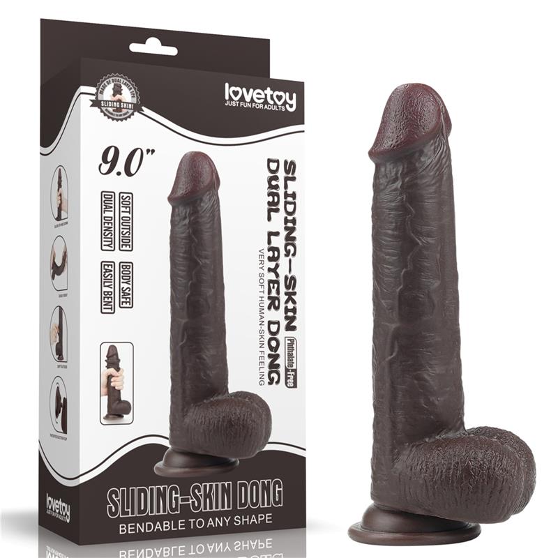 Dildo con Piel Retractil 9 Negro - Imagen 6