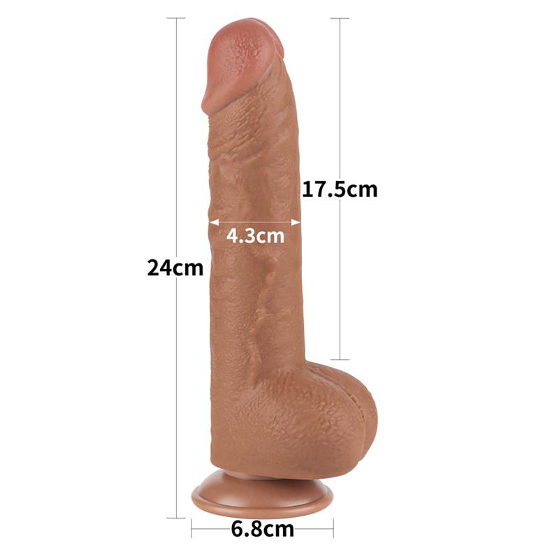 Dildo con Piel Retractil 9.5 Bronceado - Imagen 4