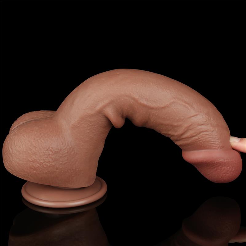 Dildo con Piel Retractil 9.5 Bronceado - Imagen 5