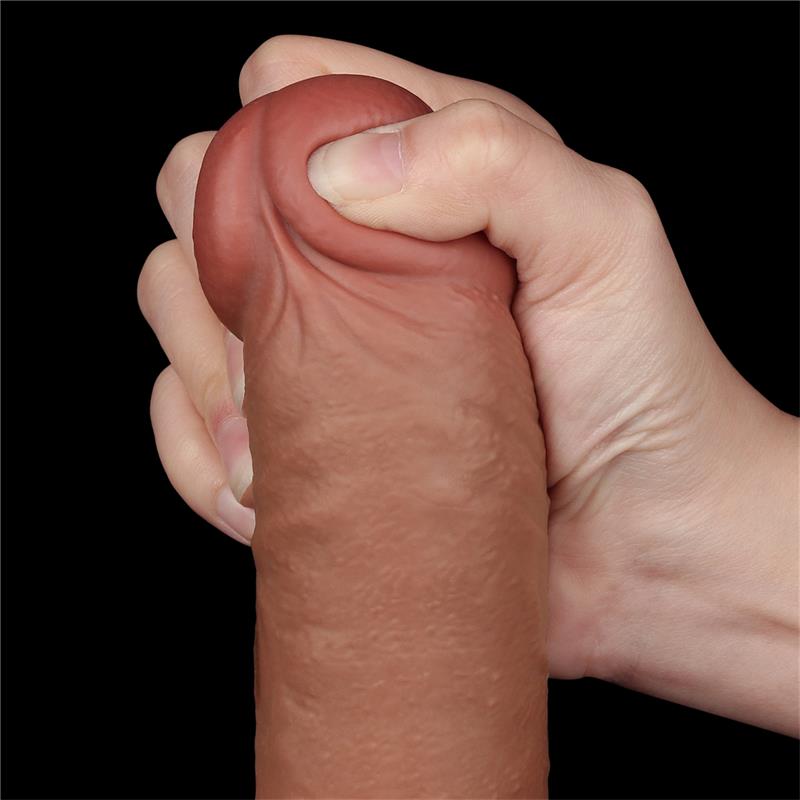 Dildo con Piel Retractil 9.5 Bronceado - Imagen 6
