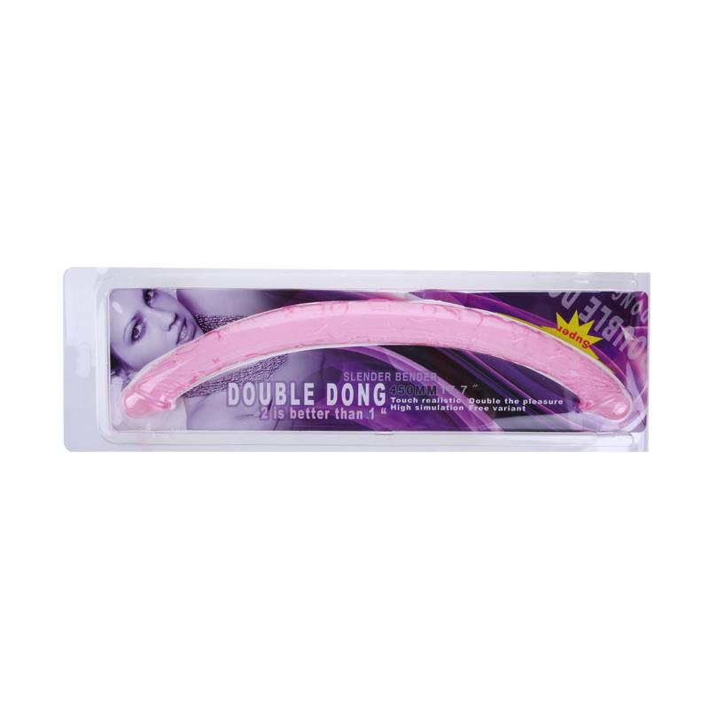 Dildo Doble Color Rosa 44 cm - Imagen 2