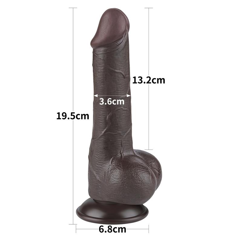 Dildo Dual Layer Piel Deslizante Retractil 7.5 - Imagen 4