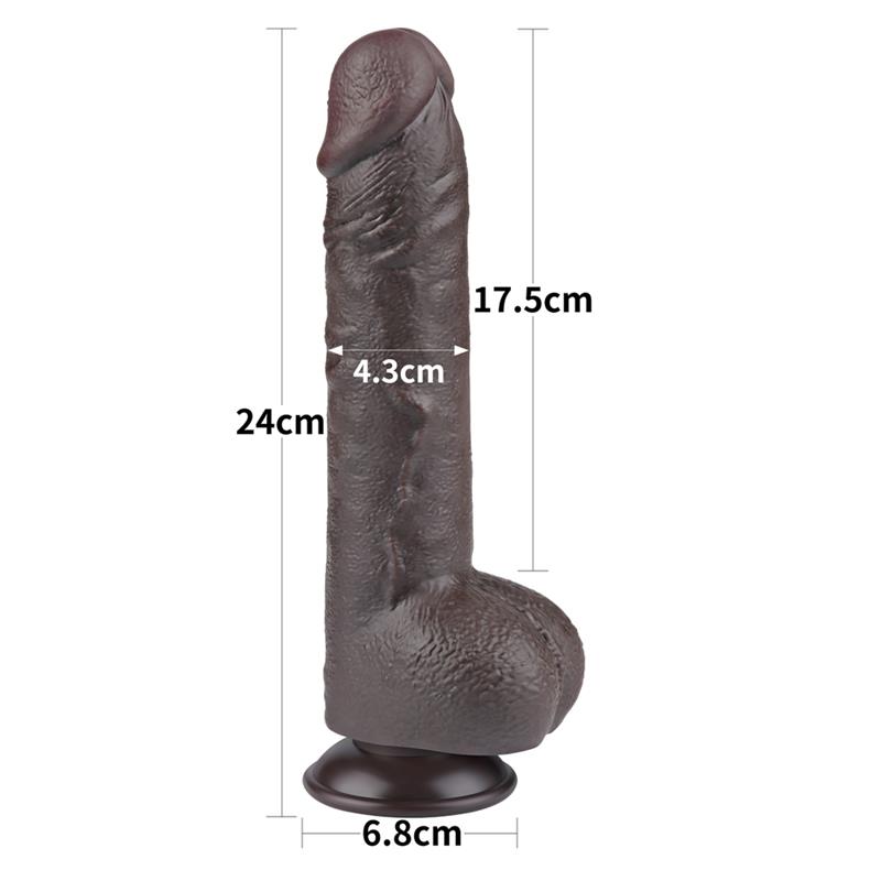 Dildo Dual Layer Piel Deslizante Retractil 9.5 - Imagen 2