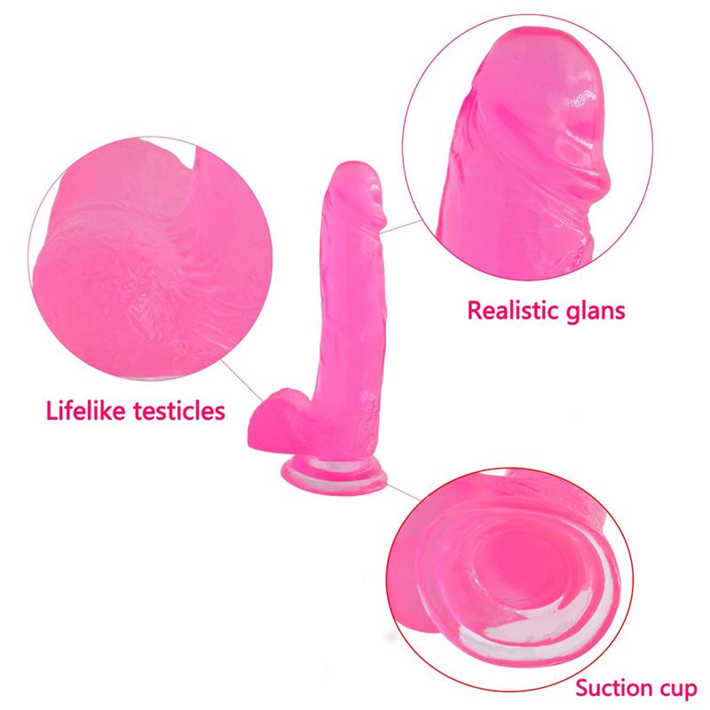 Dildo Jelly Studs 8 Rosa - Imagen 6
