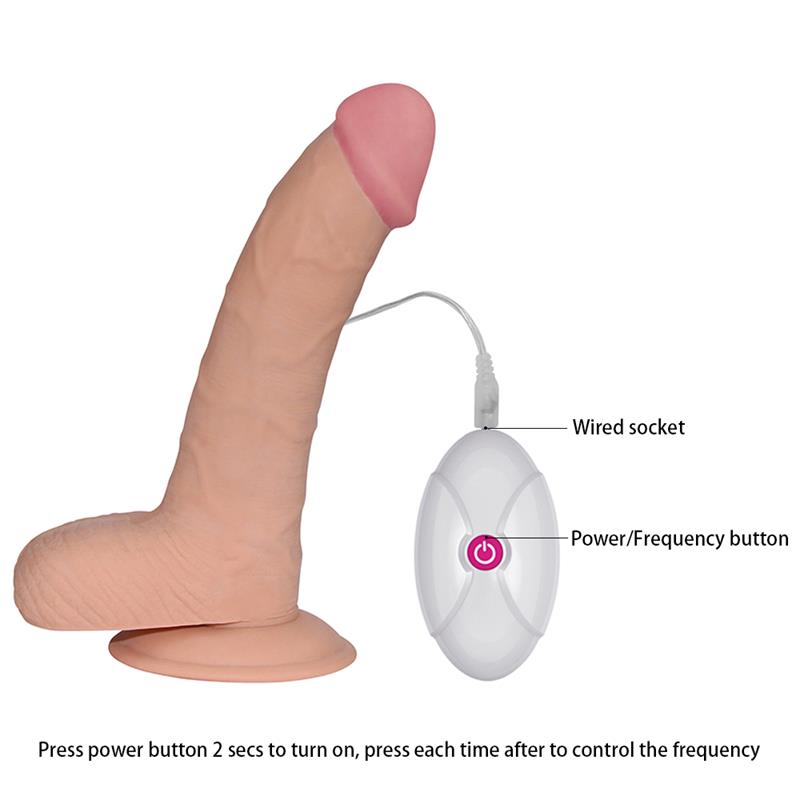 Dildo The Ultra Soft Dude con Vibración 8.8 Natural - Imagen 5