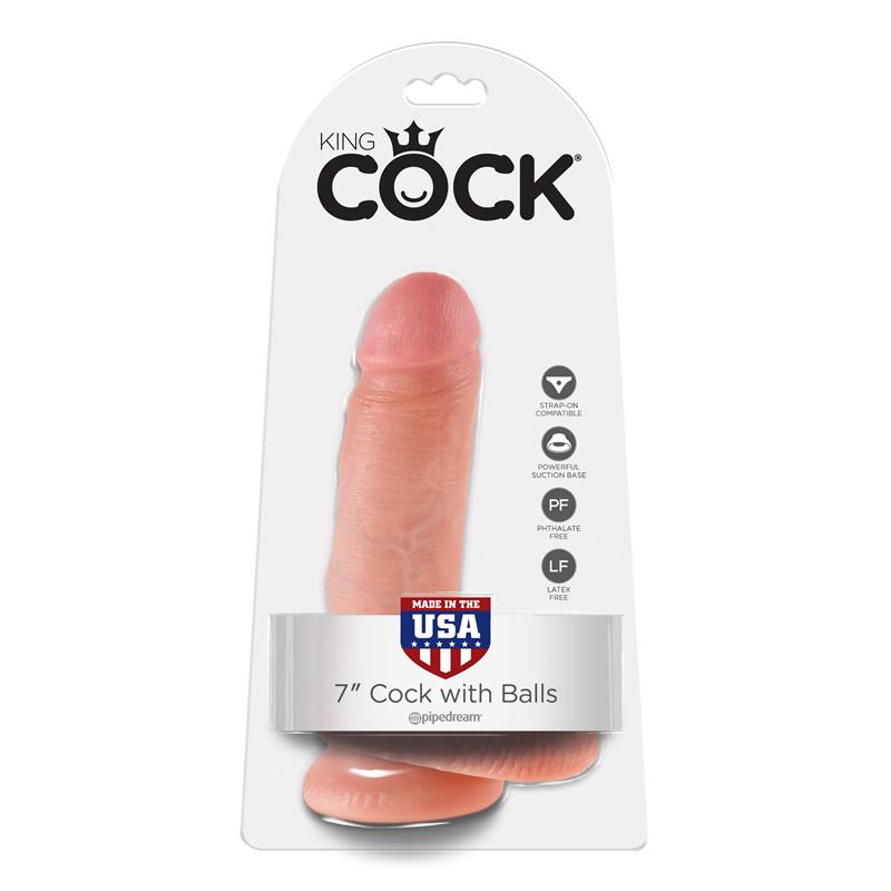 King Cock Pene con Testículos de 7 - Color Natural - Imagen 5