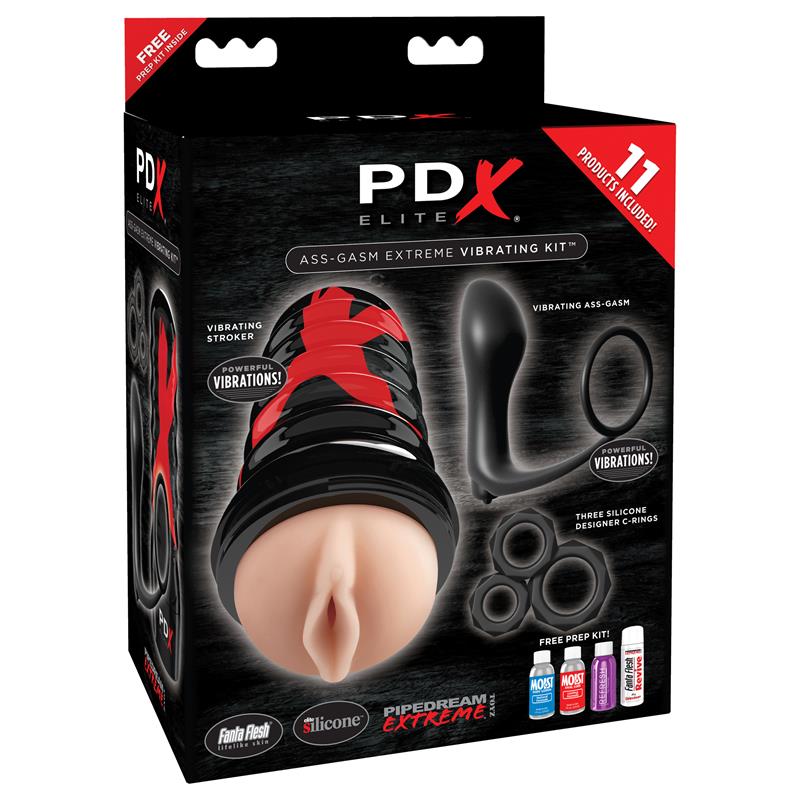 PDX Elite Kit Masturbador Vibrador Ass-Gasm - Imagen 10