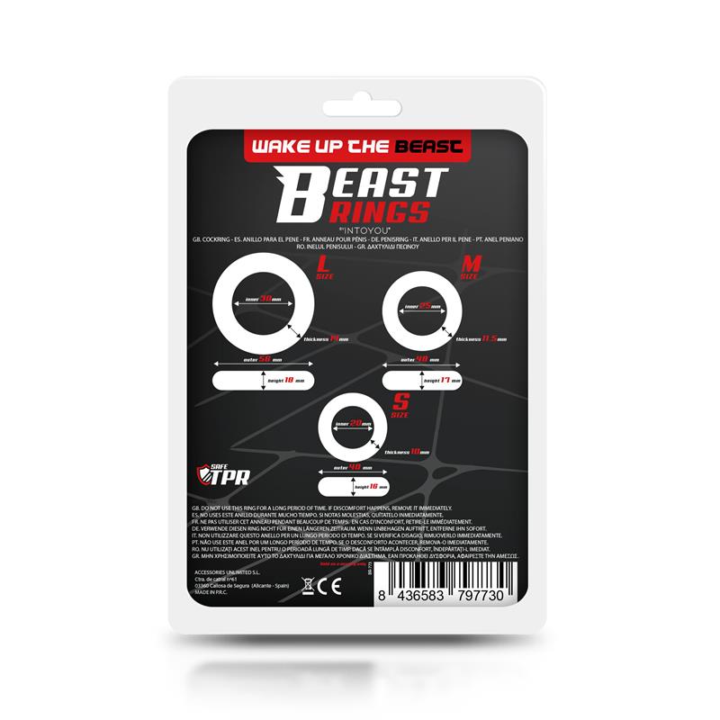 Set 3 Anillos para el Pene Flexibles Negros - Imagen 4
