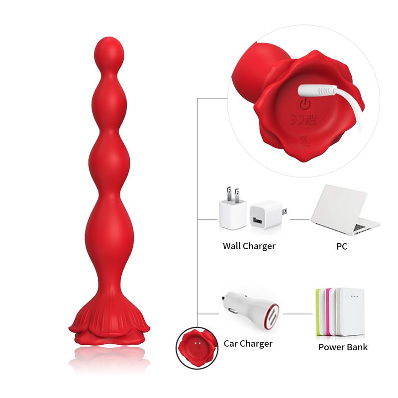 Cadena Anal con Vibración Base de Rosa - Imagen 8