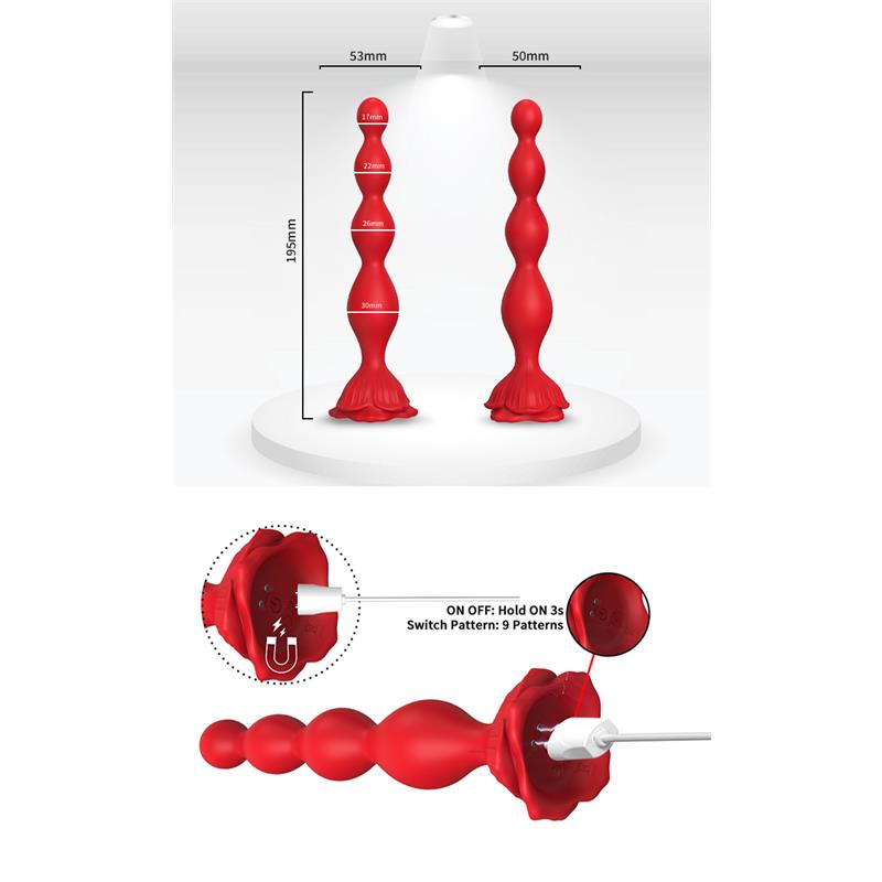 Cadena Anal con Vibración Base de Rosa - Imagen 7