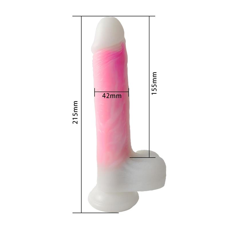 Dildo Doble Capa con Vibración, Thrusting y Calor 21.5 cm - Imagen 9