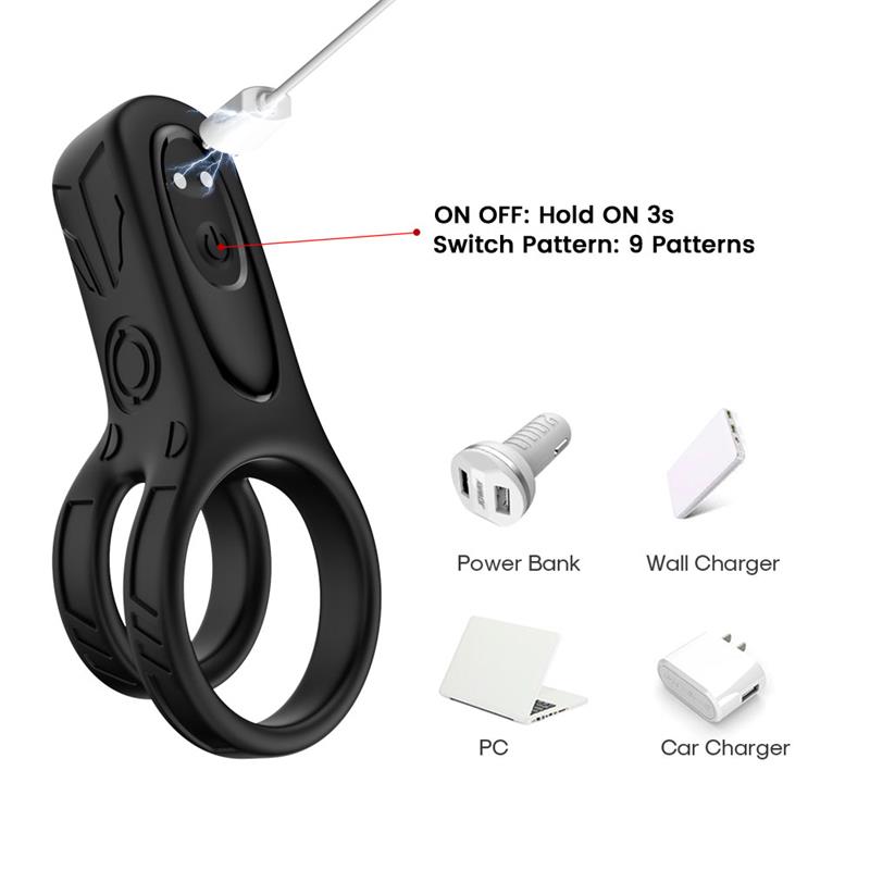 Mecha-style Anillo Doble para el Pene con Vibracion - Imagen 3